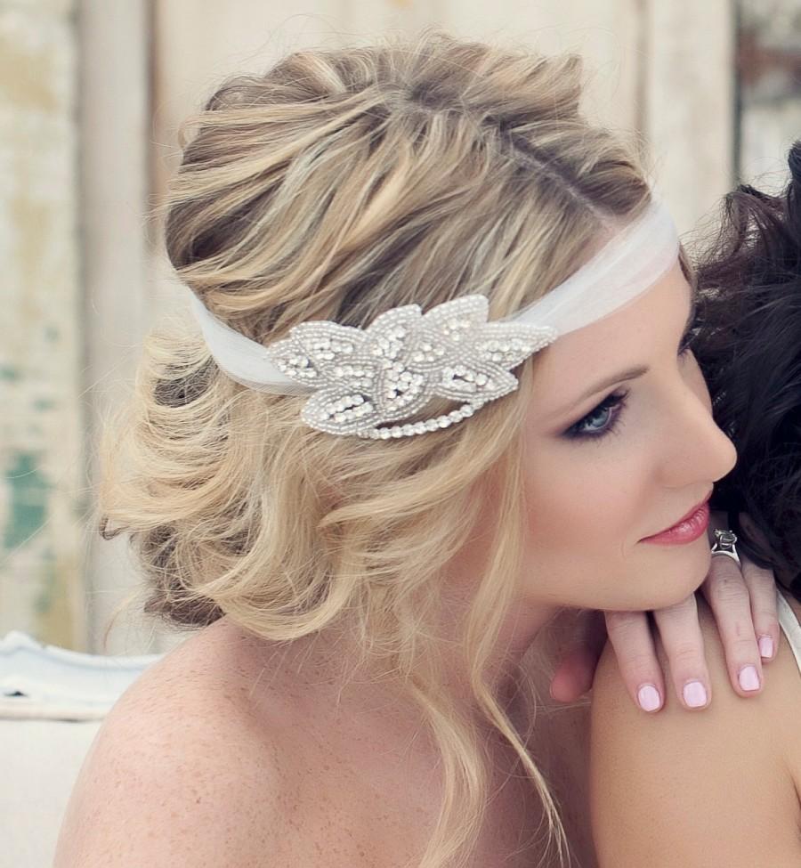 Свадьба - Crystal Headband, Wedding Headband, Rhinestone Headband, Wedding Hairpiece, Bridal Headpiece, Crystal Headpiece, Gatsby Wedding - EMME
