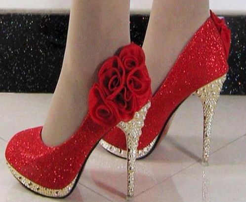 زفاف - Rose High-heeled Shoes