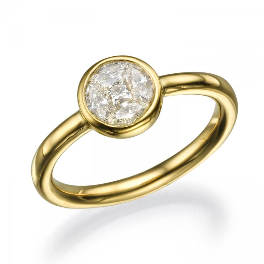 Свадьба - Bezel Engagement Ring, 18K Gold Ring, Marquise Cut Engagement Ring, 0.47 TCW Diamond Ring, Bezel Ring, Unique Engagement Ring