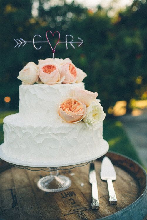 Wedding - Rustic Cake Topper - Wire Cake Topper - Arrow & Initials Cake Topper - Personalized Cake Topper - Wedding Cake Topper - Dual Color Wire
