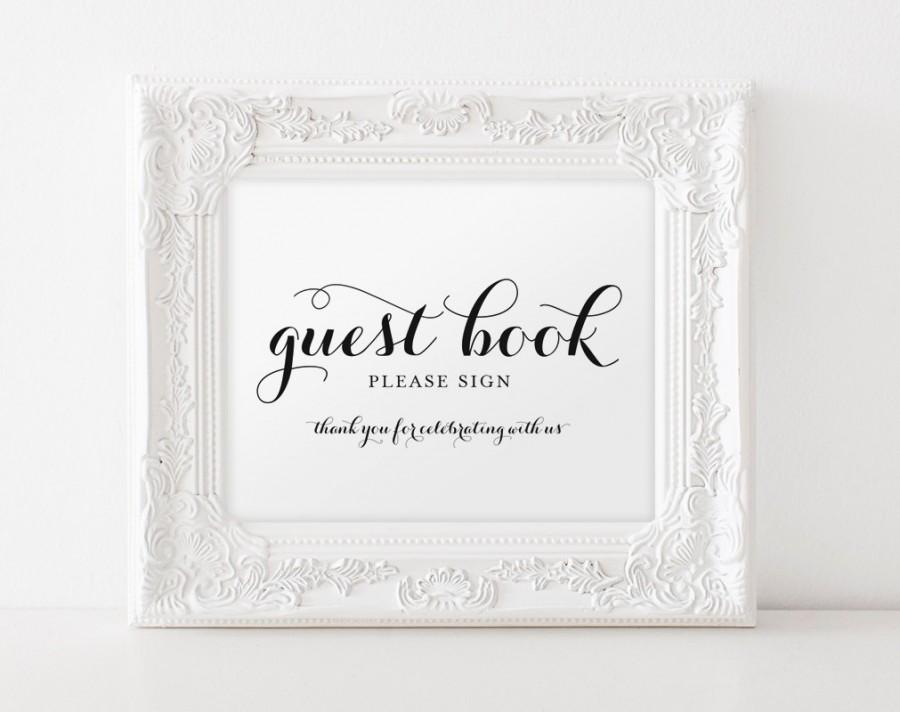 Wedding - Guest Book Printable, Guest Book Sign, Wedding Guest Book Alternative, Wedding Reception Printable, DIY, PDF Instant Download 