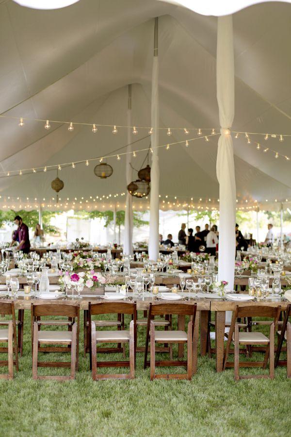Mariage - Tent Reception With String Lights