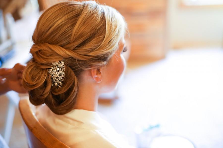 Mariage - Wedding Bridal Hair Comb,Wedding Hair Comb,Rhinestone Brooch, Flower Hair Comb,Bridal Rhinestone Hair Comb,Statement Hair Comb,Silver,ADELIA