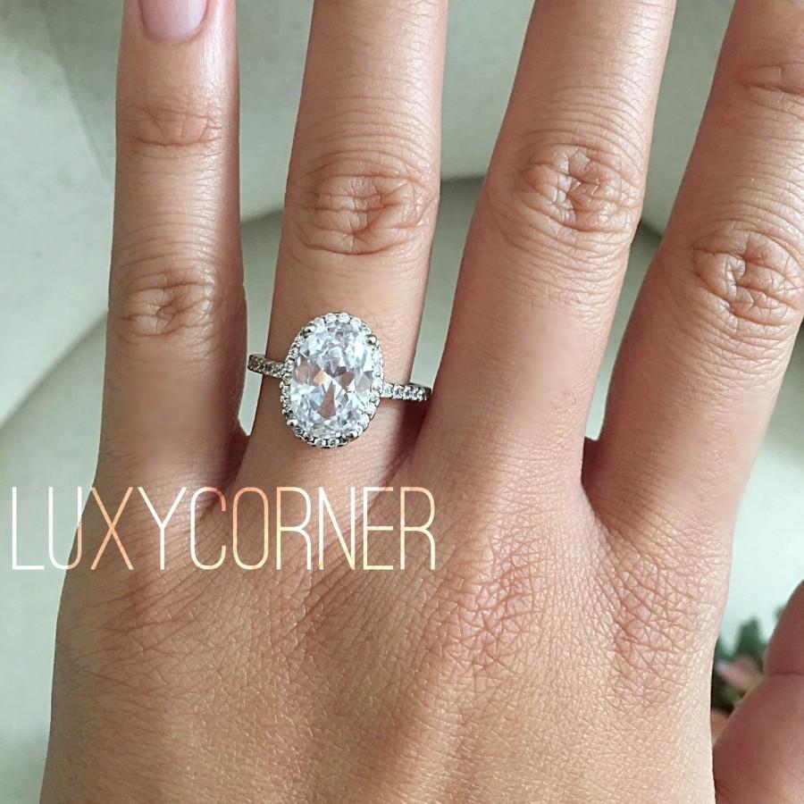 Oval Halo Engagement Ring, Oval Engagement Ring, Wedding Ring, Promise