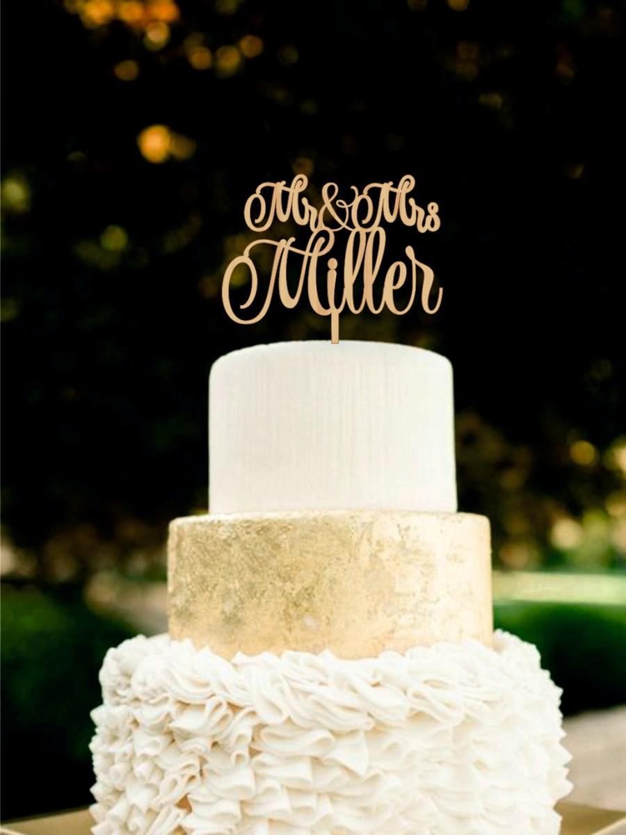 Wedding - Wedding Cake Topper Mr Mrs Last Name Cake Topper Wood Wedding Topper Rustic Wedding Cake Topper