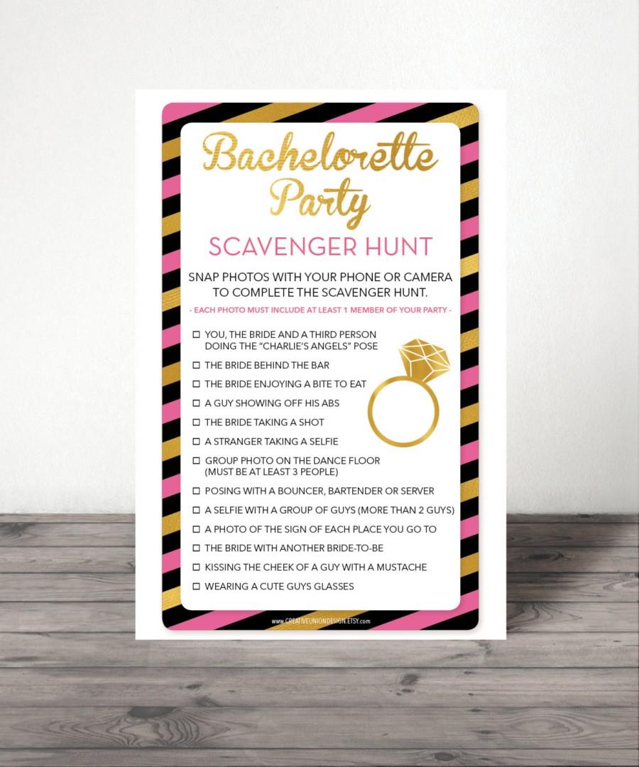 Wedding - Instant Download - Bachelorette Scavenger Hunt - Bachelorette Party Game - DIY - Hen Party - Girls Night Out