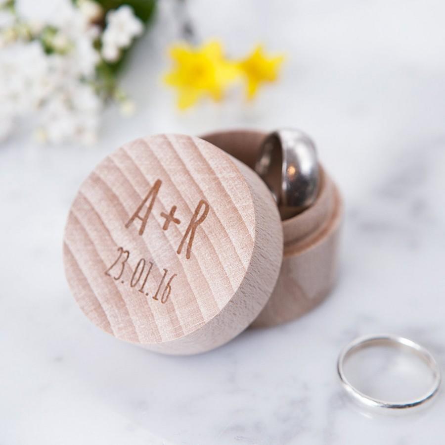 Wedding - Personalised Wedding Initial Ring Box - Rustic Wedding - Wedding Ring Box - 5th Anniversary Gift - Proposal Ring Box - Gift for Couples