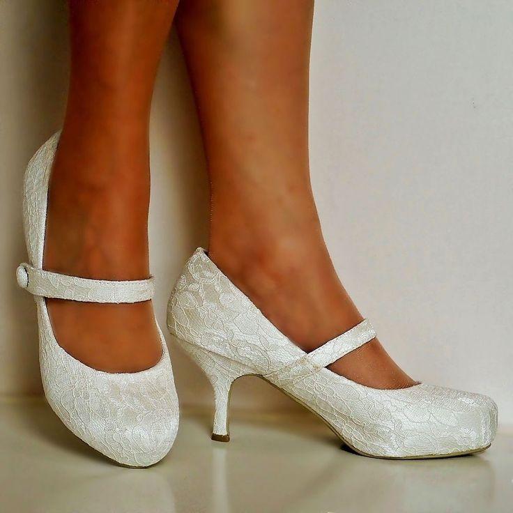زفاف - NEW Ladies Wedding Bridal Low Mid Kitten Heel Ivory Floral Lace Court Shoes Size