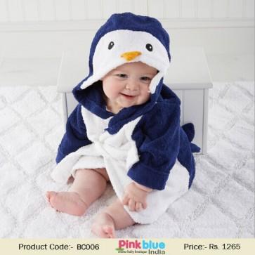 Wedding - Blue and White Baby Hooded Towels for Kids