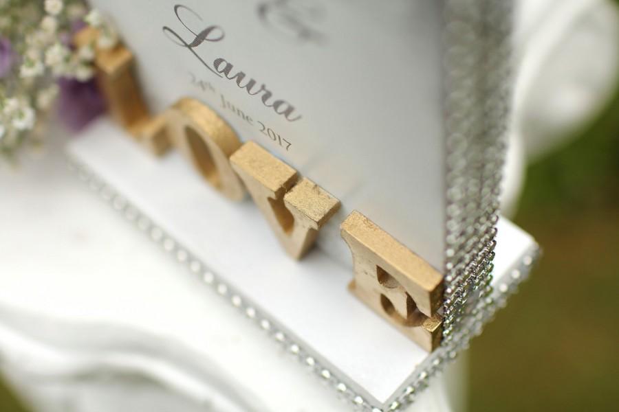 زفاف - Personalised LOVE sign wedding table decor wedding gift painted white with silver or gold 3D letters letters, Luxurious wedding