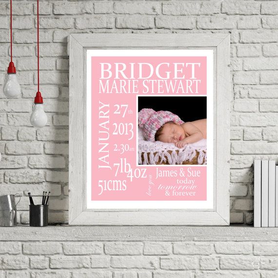 Mariage - Birth Details Print Wall Art Decor - YOU PRINT