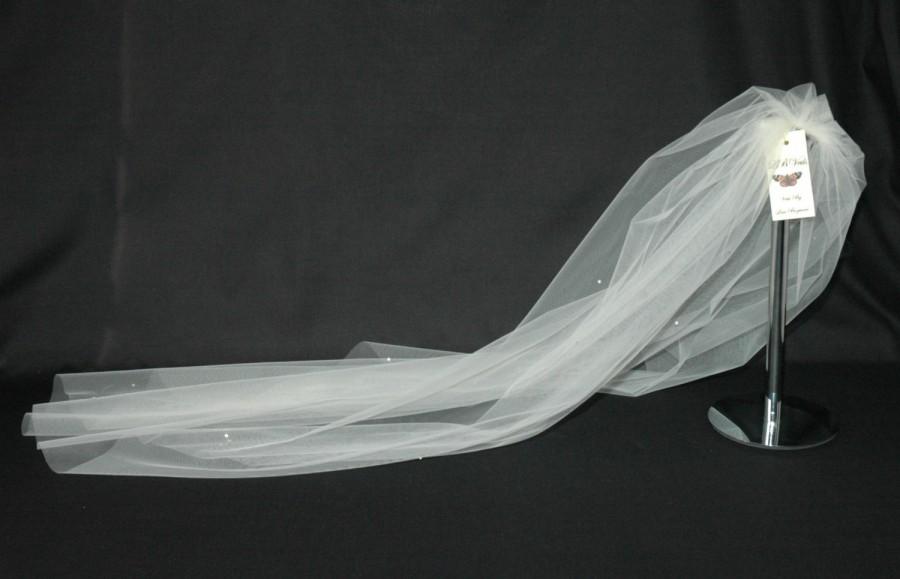 زفاف - Designer White Wedding Veil Swarovski Crystal All Over Any Length Single Tier LBV158 LBveils UK