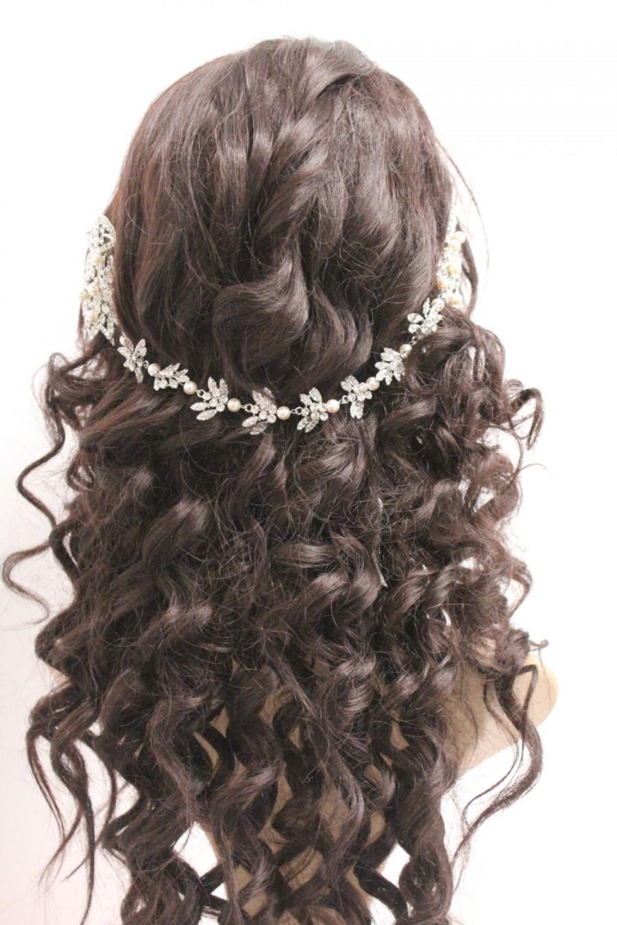 Mariage - Wedding hair chain wedding hair vine wedding headpiece wedding hair jewelry wedding headband wedding hair piece bridal hair chain Wedding