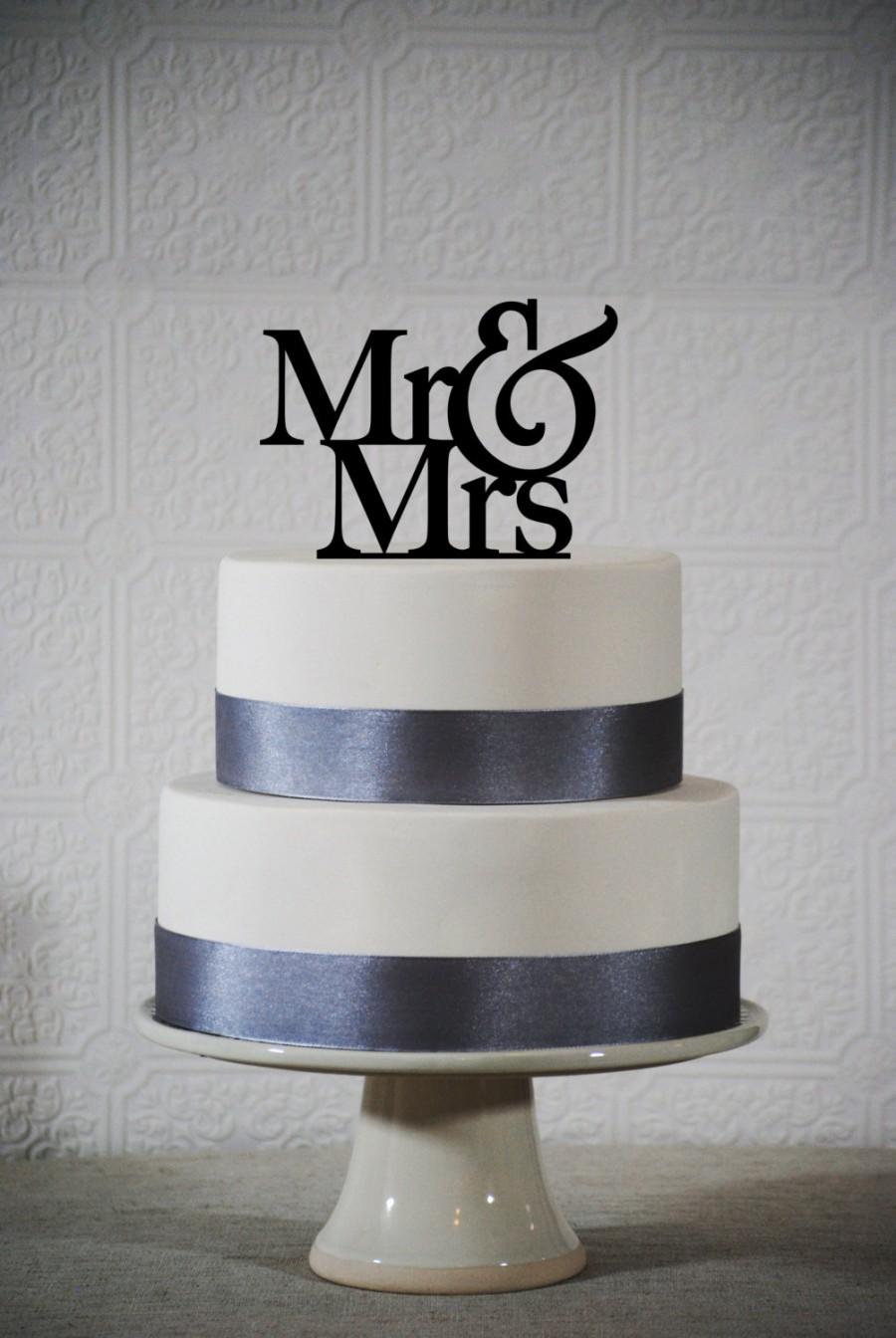 Hochzeit - Mr and Mrs Wedding cake topper, Classic Mr and Mrs Wedding Cake Topper, Elegant Cake Topper- (S001)