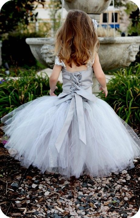 Mariage - Reserved For Joanna Recinos--Platinum Flower Girl Tutu Dress--Skirt And Top Set--Glitter--Perfect For Weddings, Portraits And Pageants