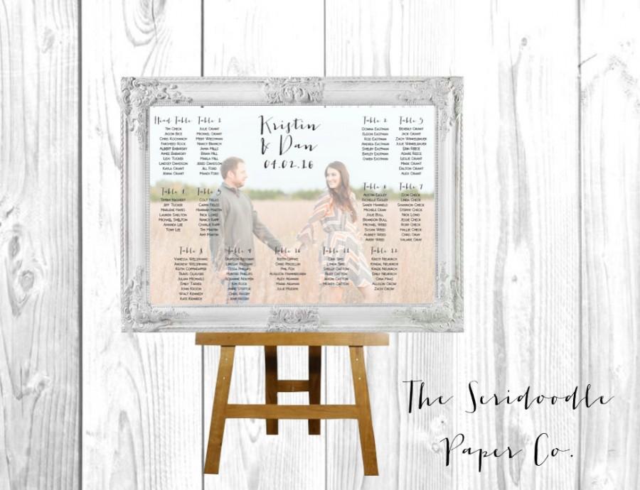 Hochzeit - Photo Wedding Seating Chart Sign > Custom Photo design > CHOOSE: digital file OR printed sign >> FREE Shipping