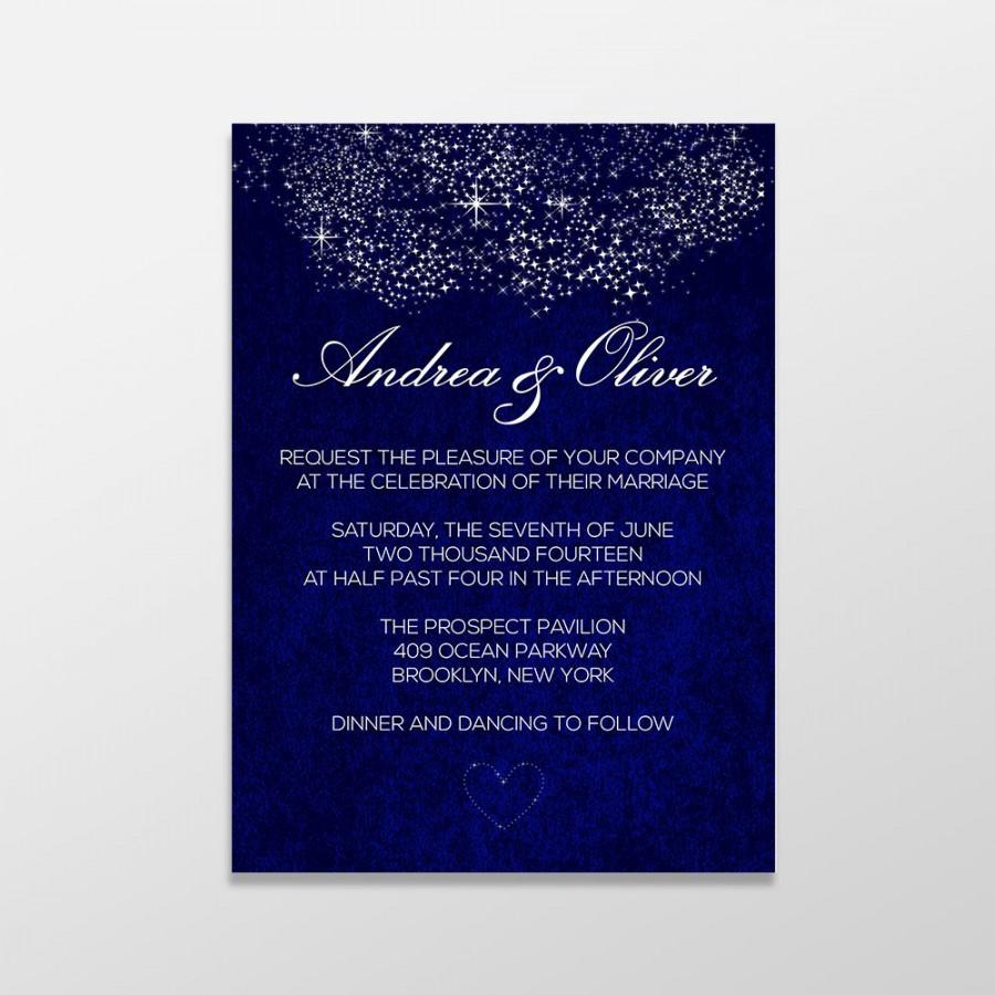 Custom Personalized Digital Wedding Invitation Formal Royal Blue 
