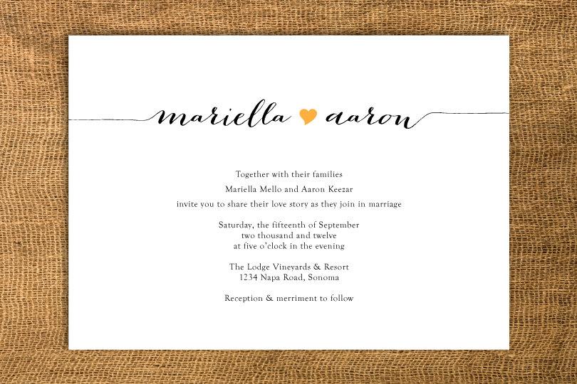 Mariage - Printable Wedding Invitation Set