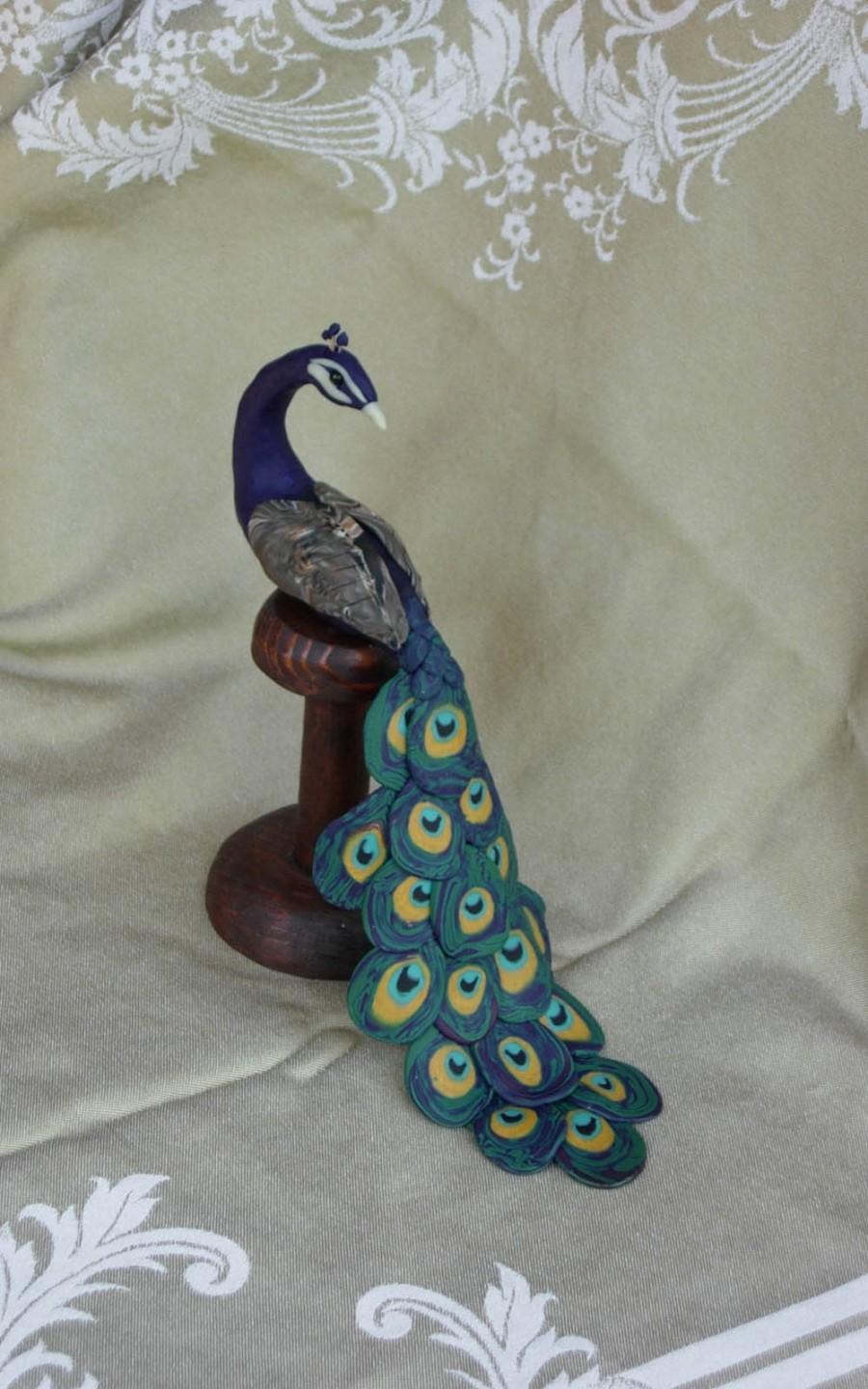 Hochzeit - Peacock on a Display Stand - Handcrafted and Made to Order