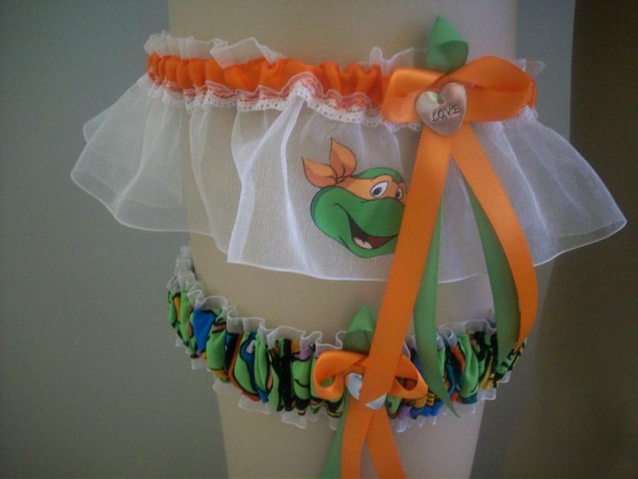 Свадьба - Teenage Mutant Ninja Turtles Wedding Garter Set