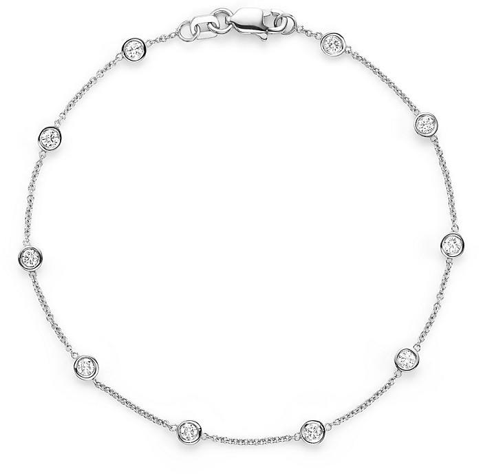 Hochzeit - Diamond Station Bracelet in 14K White Gold, .50 ct. t.w.