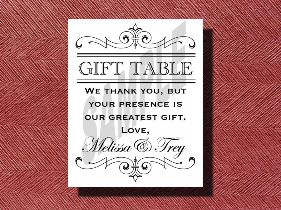 زفاف - Printable Wedding Reception Gift Table Sign