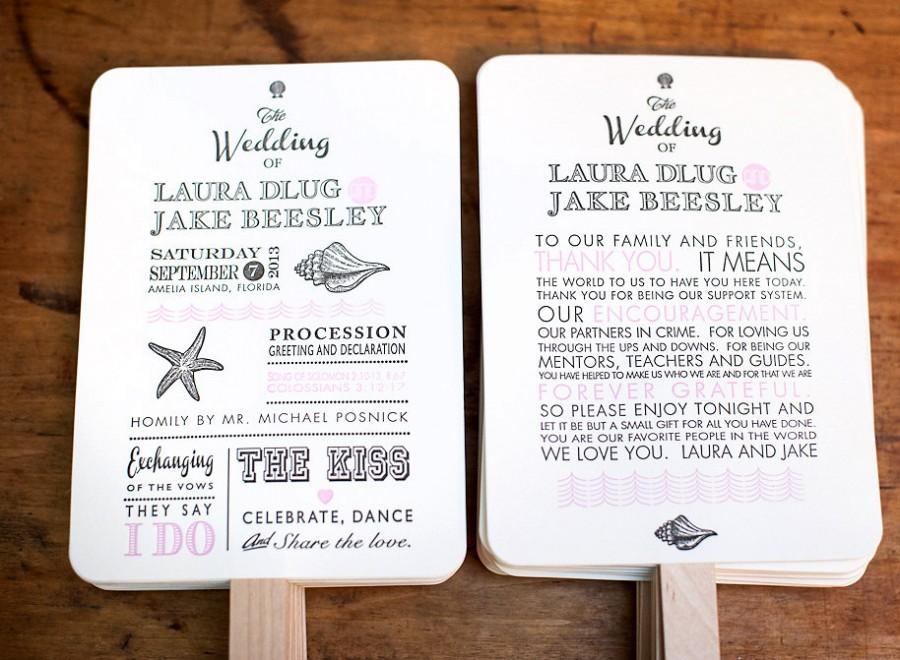 زفاف - DIY - Wedding Program Fan Kit, Order of Service Fan, Wedding Program Fans, Kraft Paper Wedding Program