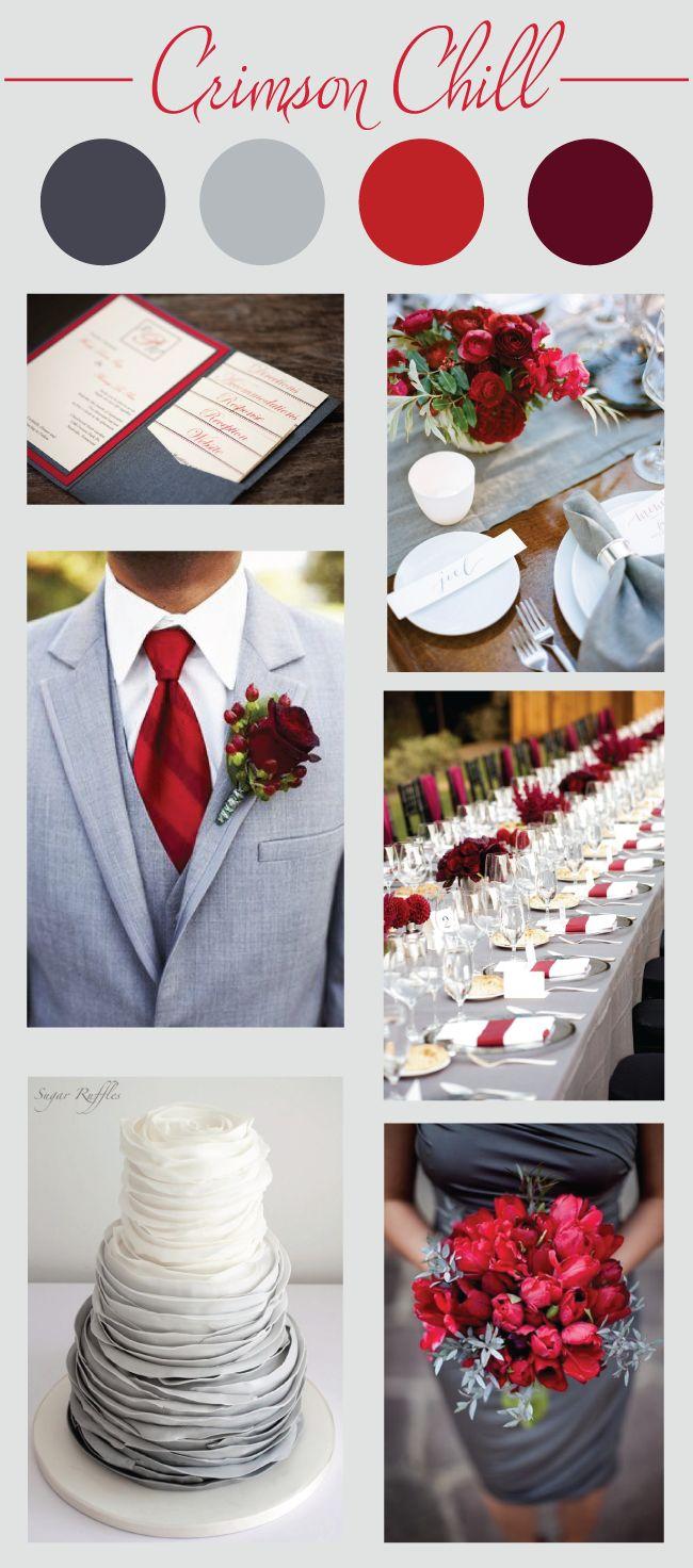 Свадьба - Crimson Wedding Color Palette - LinenTablecloth