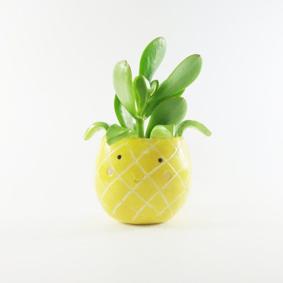 Hochzeit - Pineapple Pot / Ceramic Planter / Fruit Shaped Plant Pot