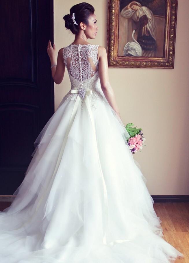Mariage - Elegant Ball Gown Long Wedding Dresses