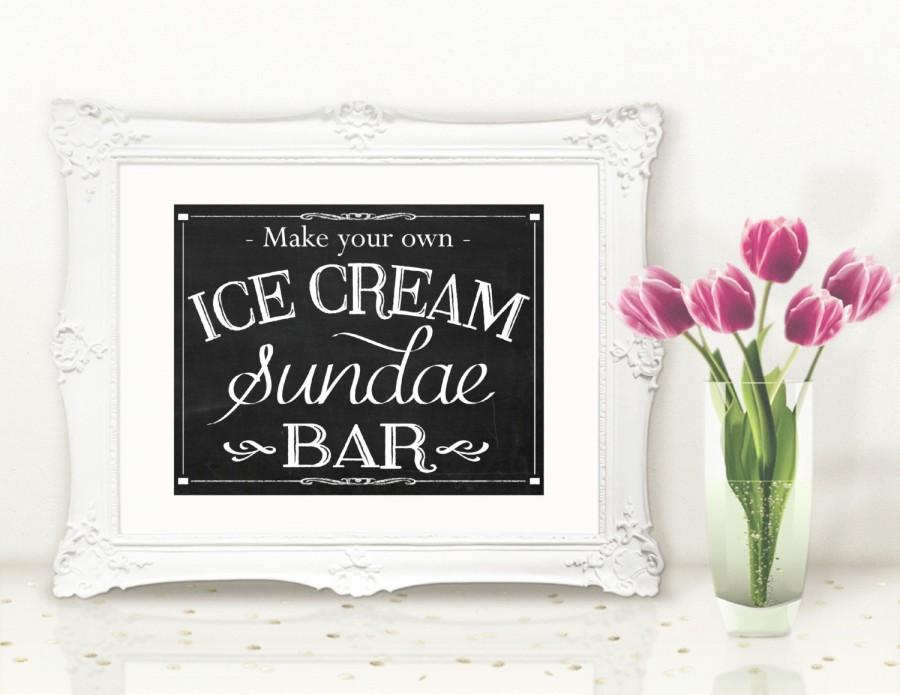 Свадьба - INSTANT DOWNLOAD Printable Chalkboard Ice Cream Sundae Bar Sign