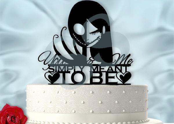 Wedding - Jack and Sally You and Me Simply Meant to Be Wedding Cake Topper