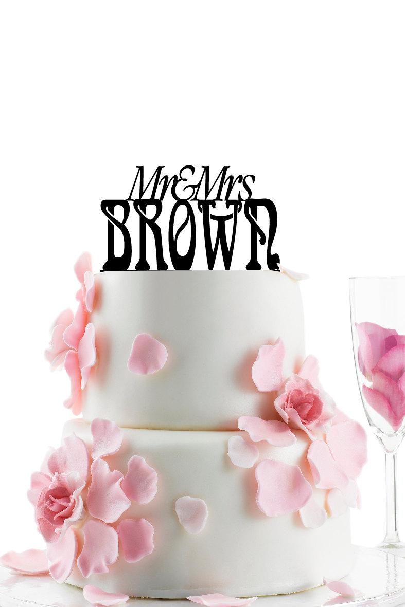 Свадьба - Custom Wedding Cake Topper - Personalized Monogram Cake Topper - Mr and Mrs -  Cake Decor -  Bride and Groom