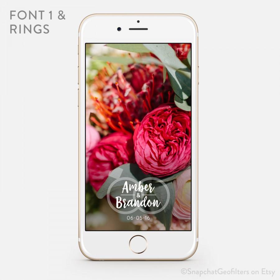 Wedding - Iconic Customizable Snapchat Wedding Geofilter Personalized Custom On-Demand Geo Filter Elegant Simple Romantic Customized Names