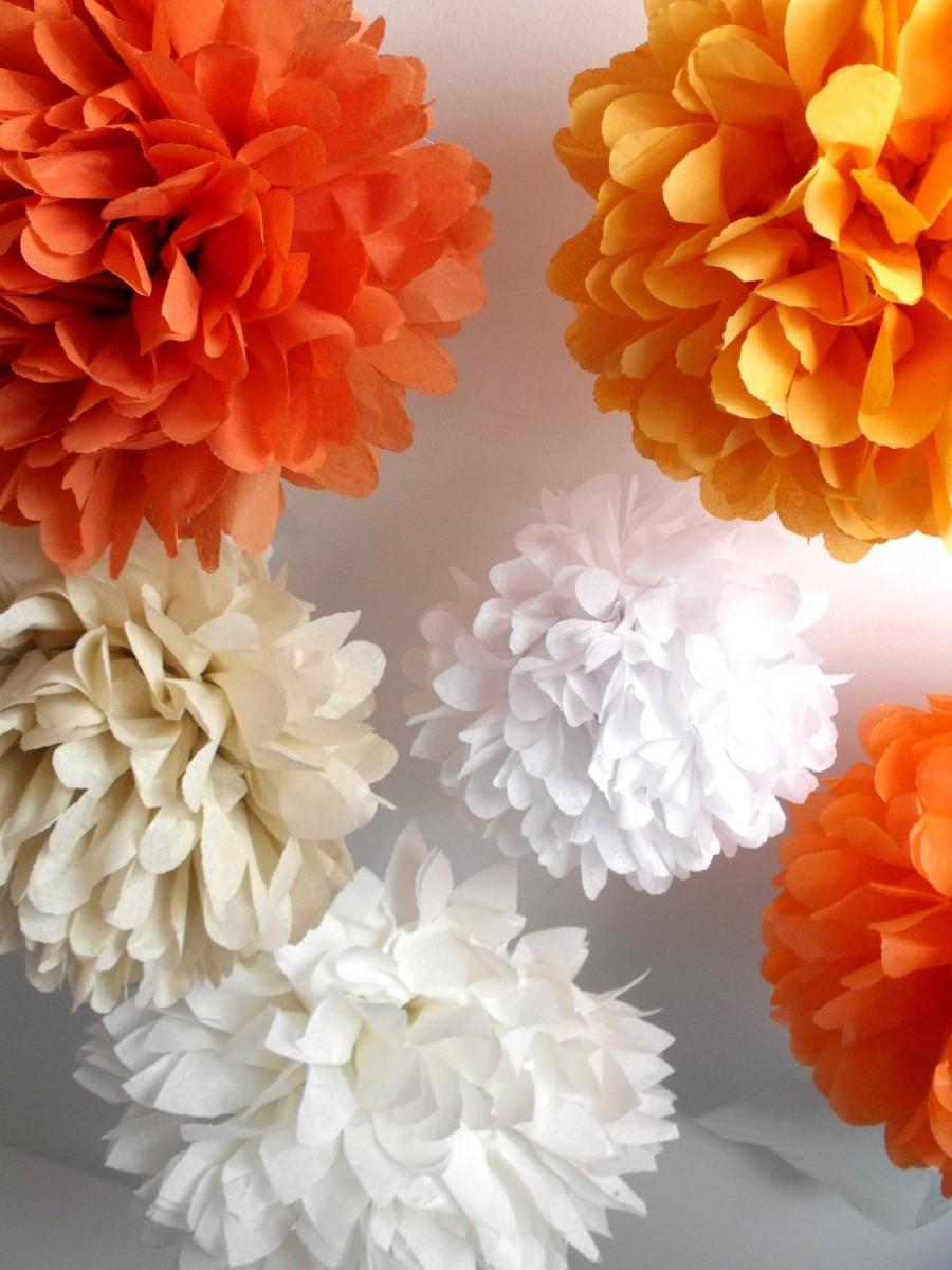 زفاف - 20 piece tissue paper pom pom kit ... 20 Poms ... Pick Your Colors - DIY Budget Party Decor