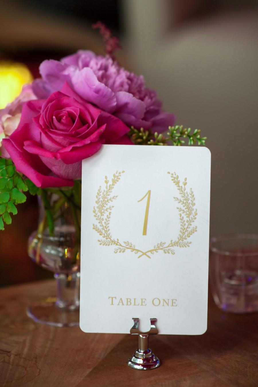 Wedding - Sweet Vintage Wedding Table Number Signs 1-30 - Matte Gold