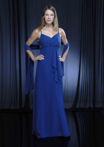زفاف - Blue Floor Length Dress