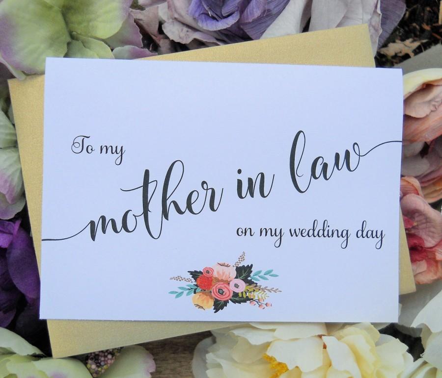 Hochzeit - To My MOTHER In LAW CARD, Wedding Party Cards, Mother In Law Thank You, Mother In Law Gift, Wedding Stationery, Wedding Thank You Cards