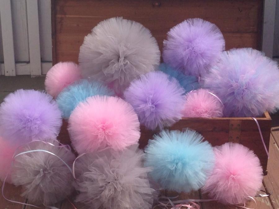 Mariage - Pom pom tulle  set of 10 Party Decoration