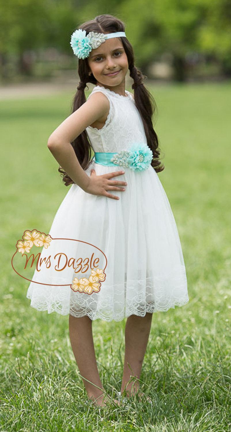 Flower Girls Dress White Flower Girl Dress Lace Flower Girl Dress