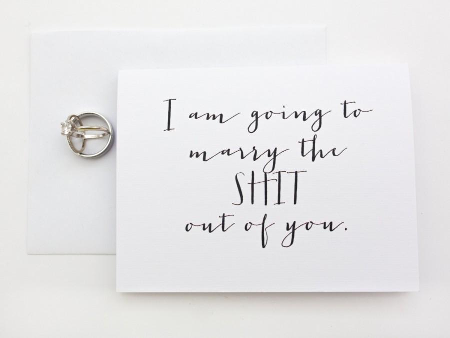 Свадьба - I am going to marry the shit out of you wedding day card / funny wedding card / newlywed card/ bride and groom stationary