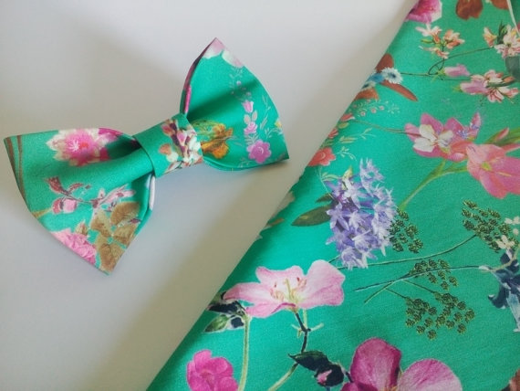 Mariage - Men's bow tie Green floral bowtie Wedding tie Vert noeud papillon floral Glas comhionannas vótaí Bow Floral Corbata de lazo floral verde