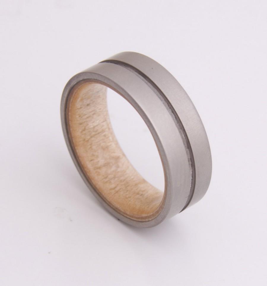 Hochzeit - Titanium and Maple Birdeye // Mens Wood Rings //wood Wedding Band //Men's wedding Band Engagement Ring