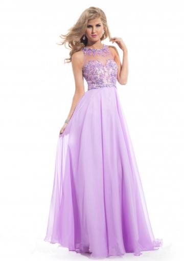 Wedding - Crystals Straps Chiffon Ruched Lilac Blue Green Sleeveless Appliques Floor Length