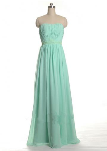 Свадьба - Sleeveless Zipper Chiffon Strapless Ruched Floor Length