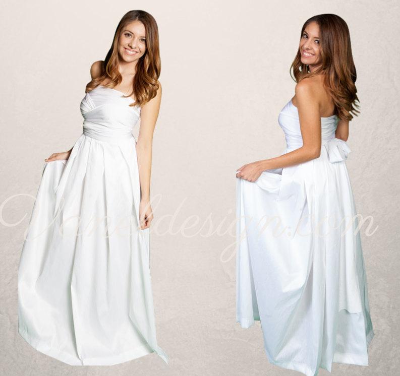 Hochzeit - Wedding Dress, Convertible Wedding Dress,  Custom Made in 50 Colors, White