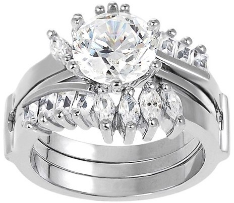 Свадьба - Journee Collection 2 3/5 CT. T.W. Round-cut CZ Prong Set Wedding Ring Set in Sterling Silver