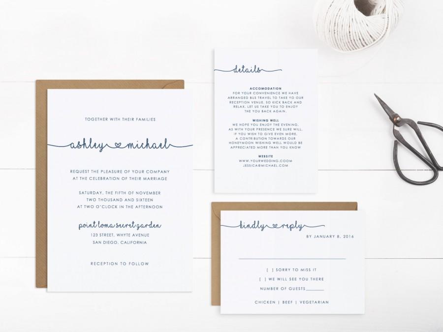 زفاف - Wedding Invitation template printable, Editable Text and Artwork Colour, Instant Download, Edit in Word or Pages 