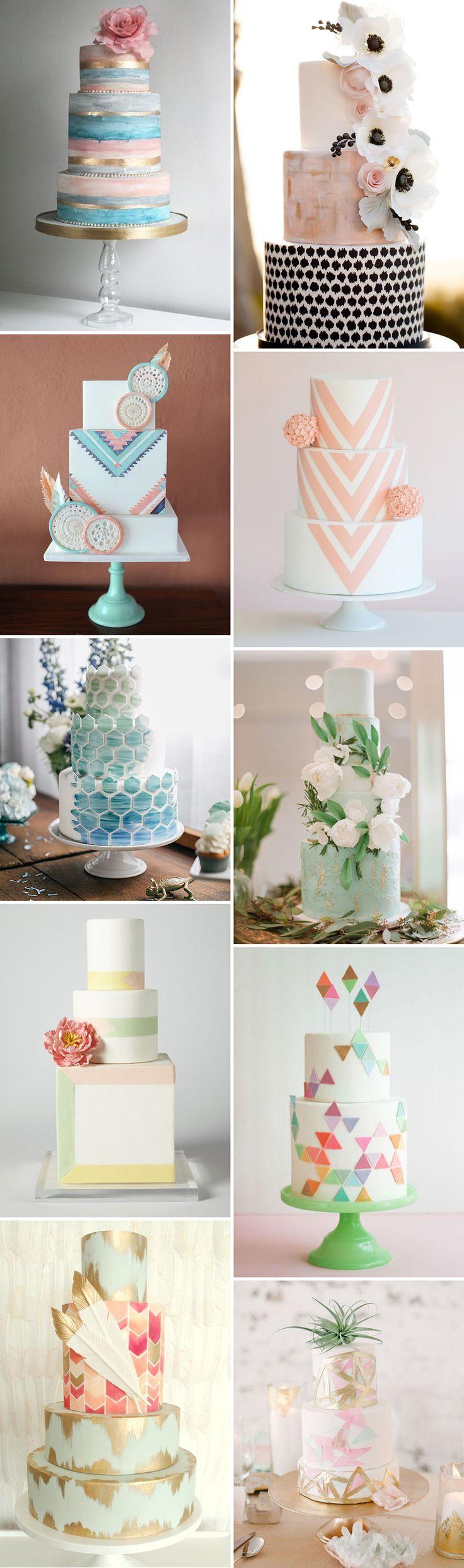 Hochzeit - Modern Pastel Wedding Cakes 