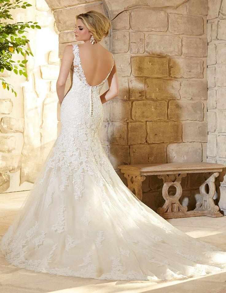 Свадьба - Beautiful Applique Long Mermaid Wedding Dress